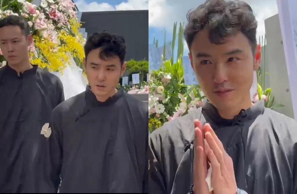 阮经天双手合十现身。（互联网）