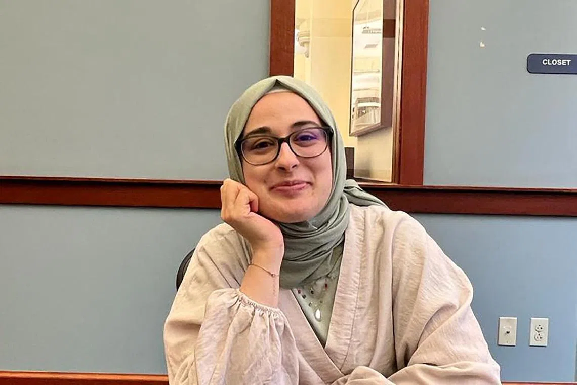 奥兹图尔克的F-1学生签证早在今年3月21日就被吊销，但她直到被美国移民当局逮捕，才得知此事。（路透社）