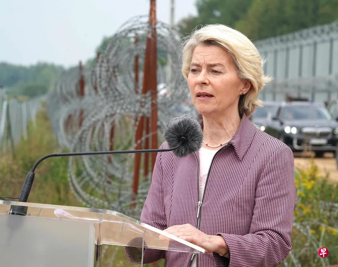 欧盟委员会主席冯德莱恩说，美国将参与战后对乌克兰的驻军安排，支持乌克兰的安全保障。 （法新社）