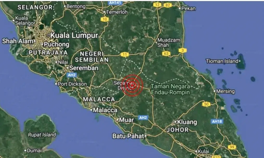 柔佛昔加末2.7级地震 无人伤亡