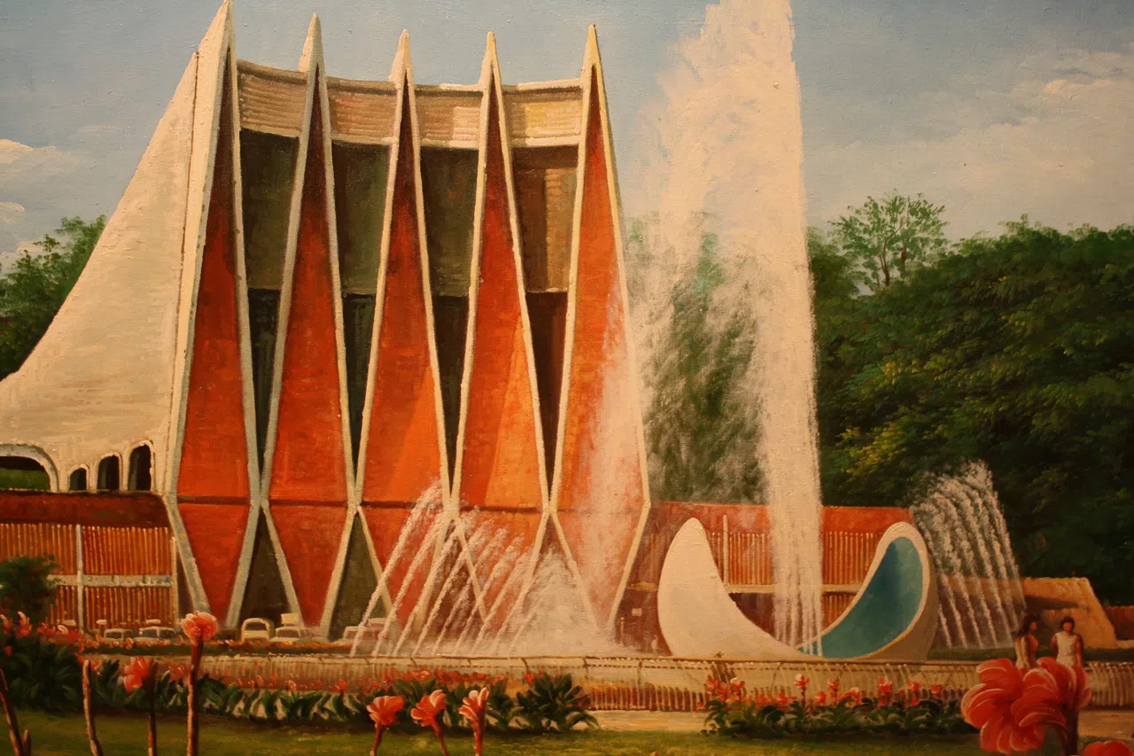 方丽辉油画《国家剧场》。（宣和文物提供）