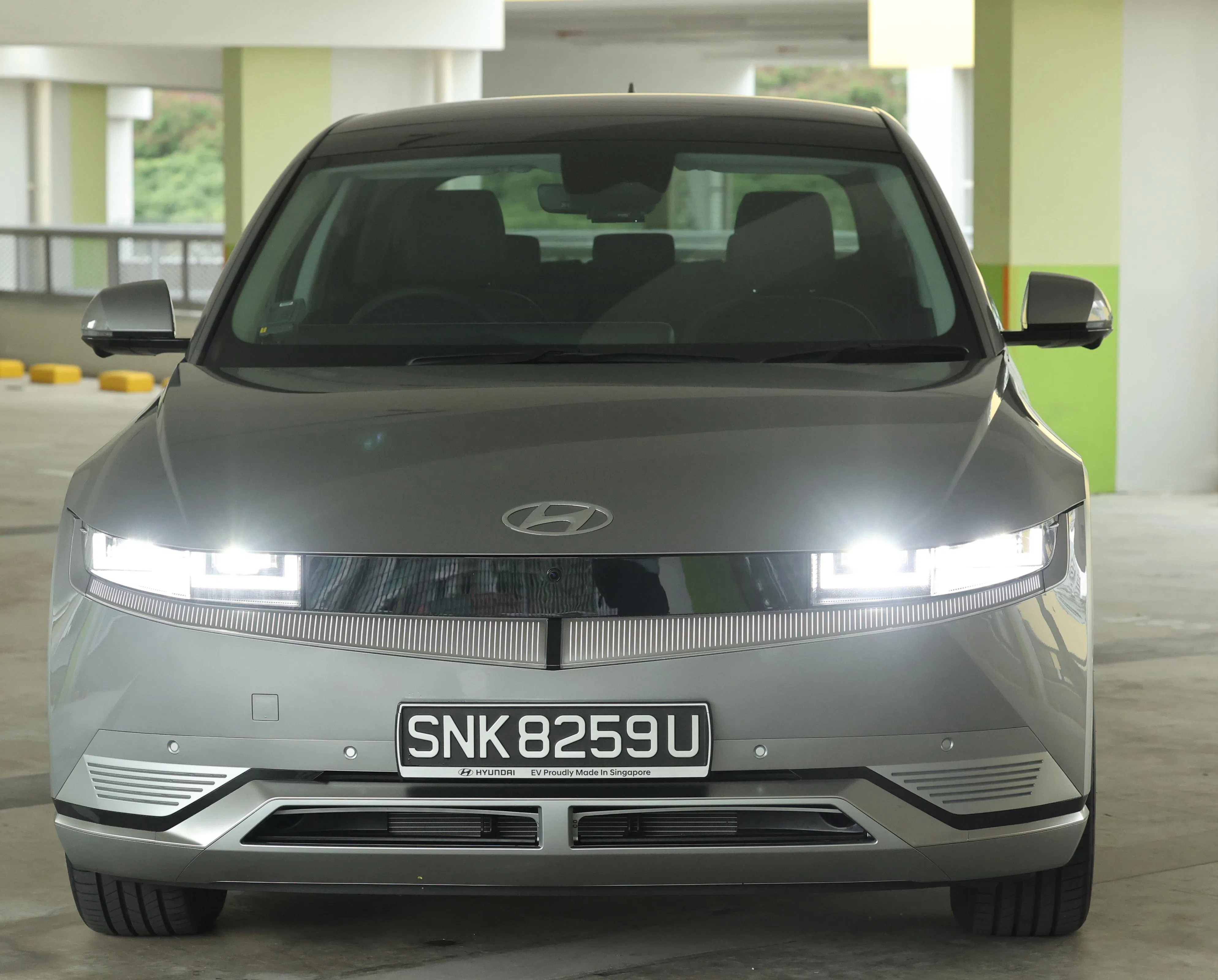 车子外观设计大胆，大量采用平直线条和块面设计。（邬福梁摄）