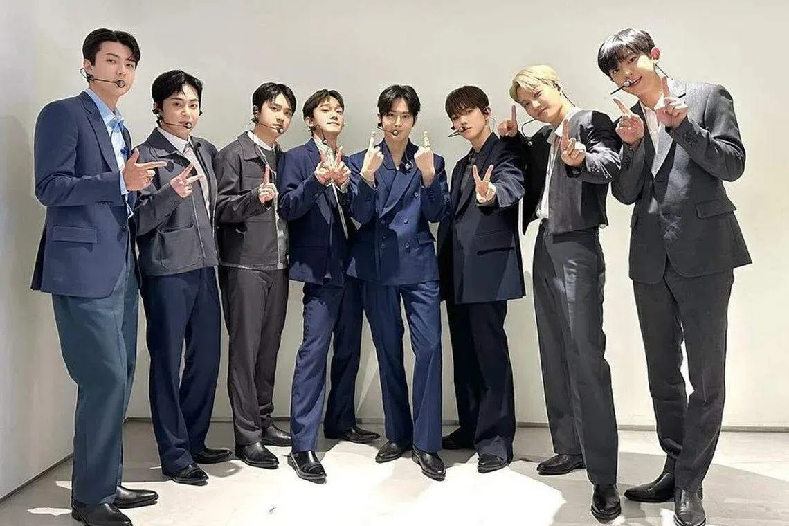 韩国天团“EXO”成员陆续退伍，4月份睽违4年合体。（取自互联网）