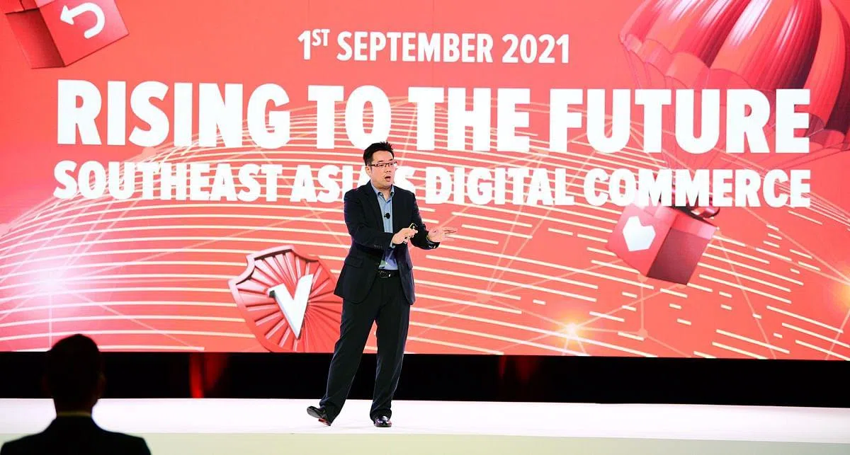 Lazada新加坡总裁张承焕分享在东南亚推出的LazMall Prestige，着重于说好品牌故事，增进商家品牌与消费者之间的联系。（图／Lazada）