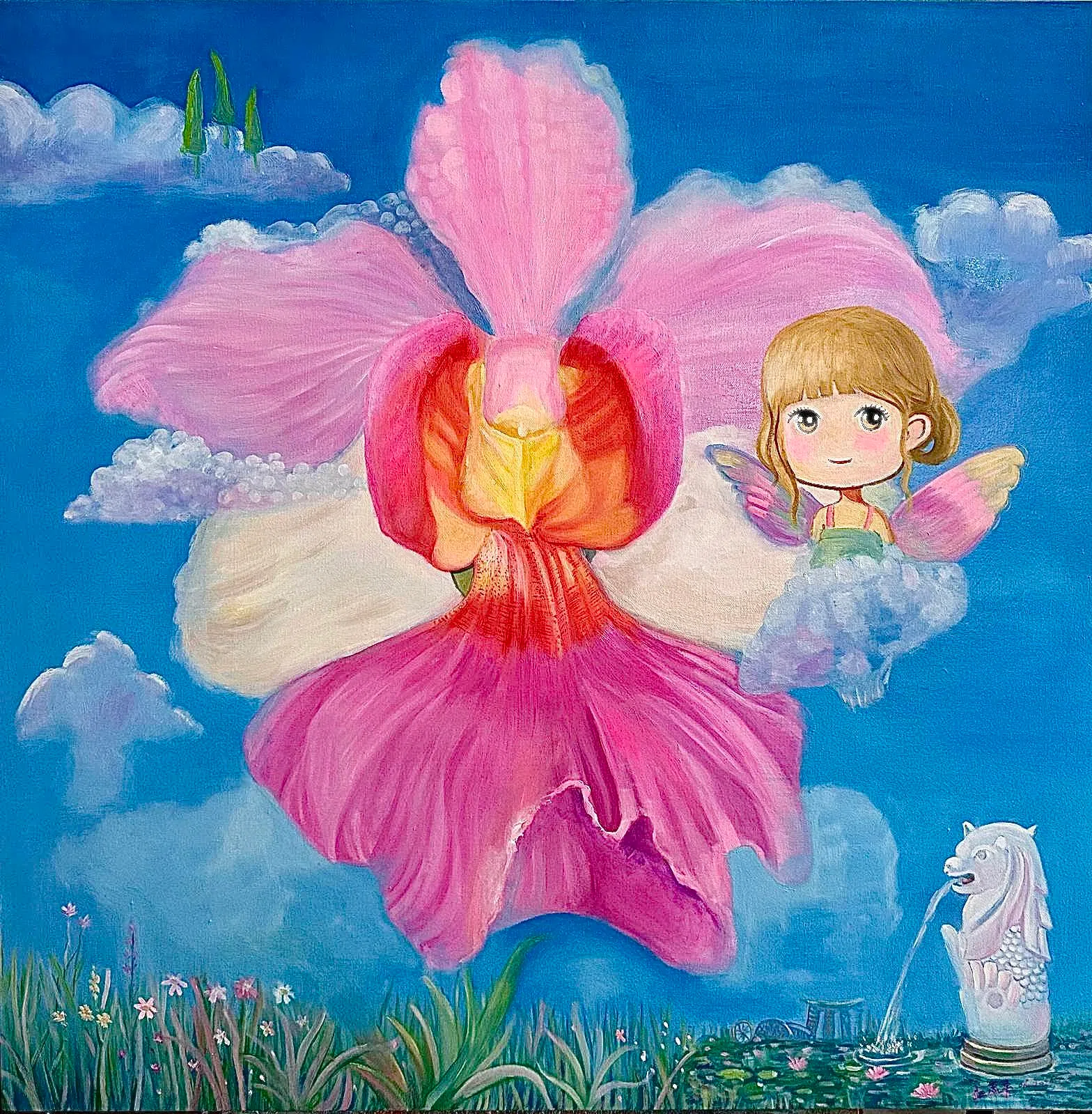 孟志华胡姬花画《新家园》。（画家提供）