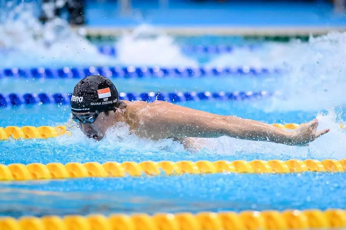 我国泳将柯正文达到两个亚运会参赛A标。（新加坡游泳总会提供）