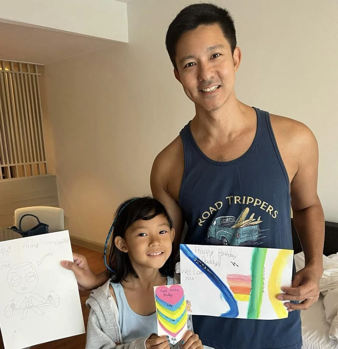 立威廉（右）希望女儿Harper（左）开心长大，能找到自己的兴趣。（取自艺人IG）