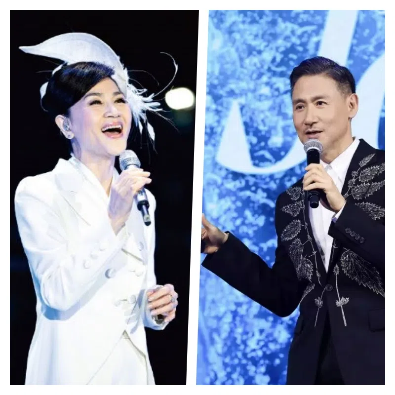 许多华语歌手如凤飞飞（左）和张学友等都因翻唱谷村新司的歌曲而爆红。（互联网）