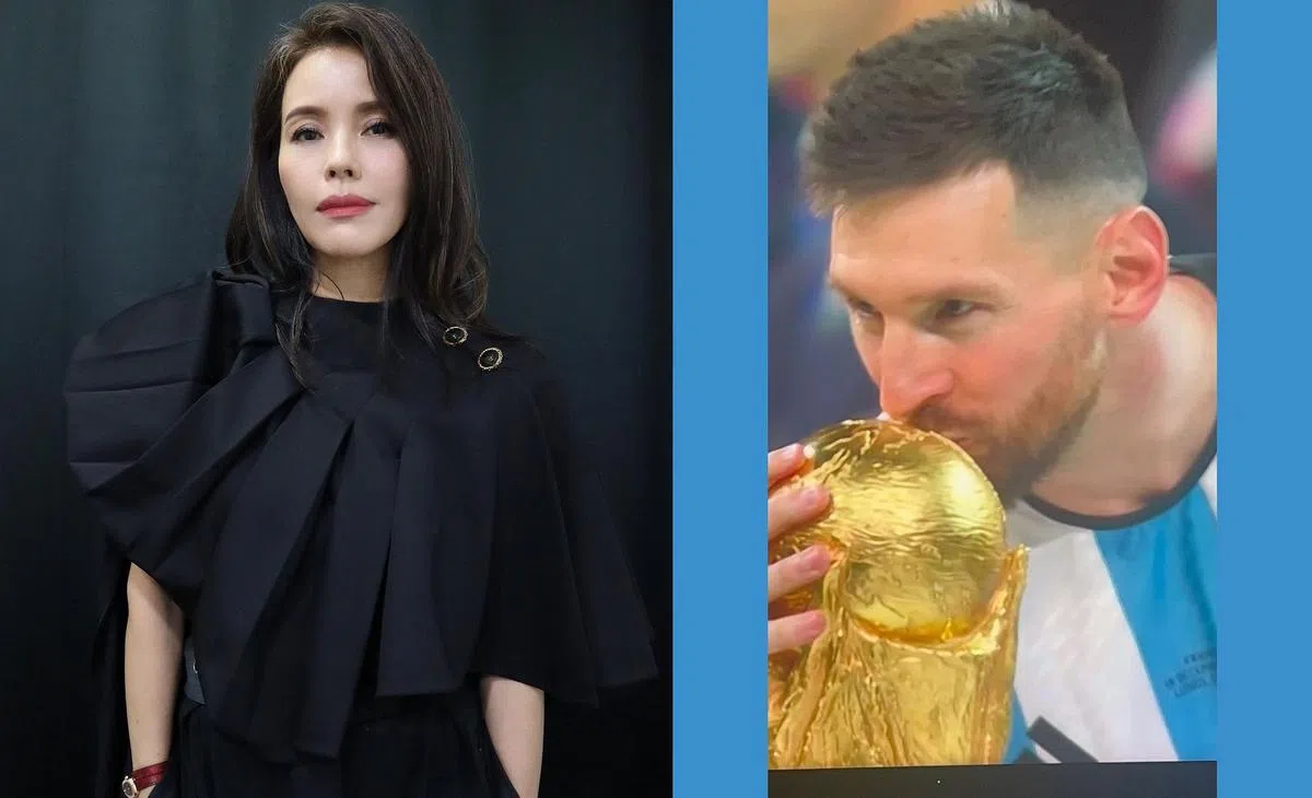 郑惠玉在Instagram晒出梅西的照片分享观赛感想。（取自艺人Instagram）