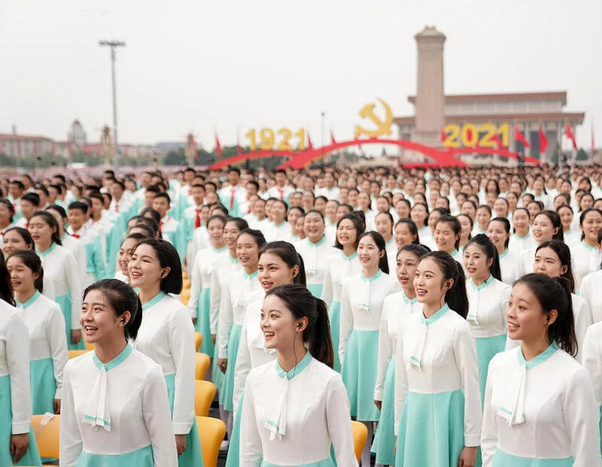 合唱团女声部分。（新华社）