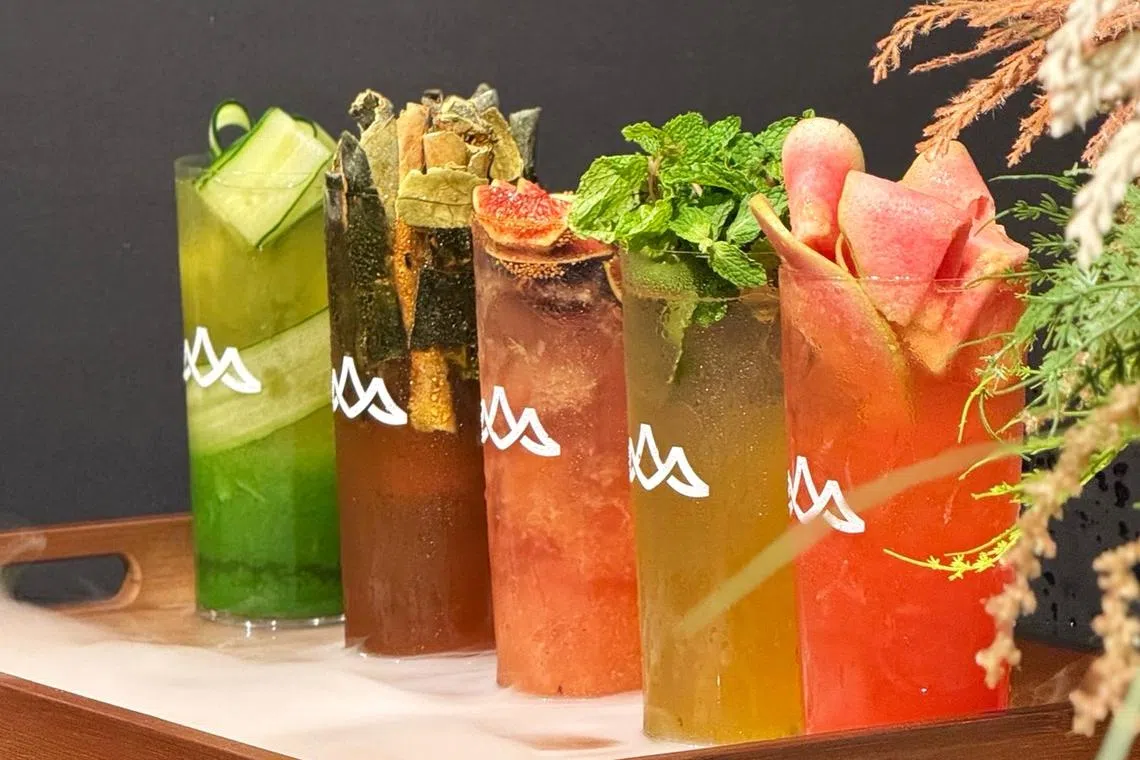 手作山茶系列和黄瓜气泡水，高颜值，清爽满分。（餐馆提供）