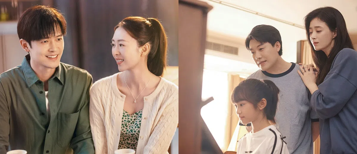 蒋欣（右图右）饰演许家大姐许知夏，已婚育有一女；童瑶（左图右）是被送养的小妹，怀孕后生活遭逢巨变。（取自剧集微博）