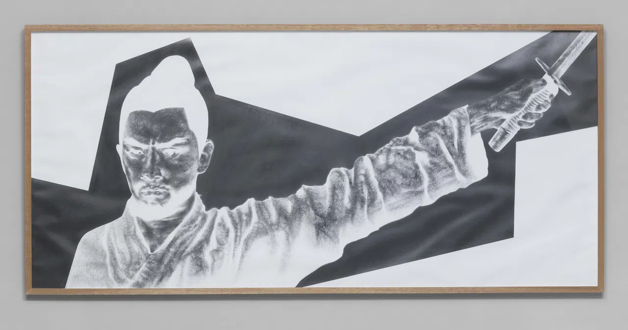 黄晨晗2022年“侠客行”装置展的独臂刀负片。（受访者提供）