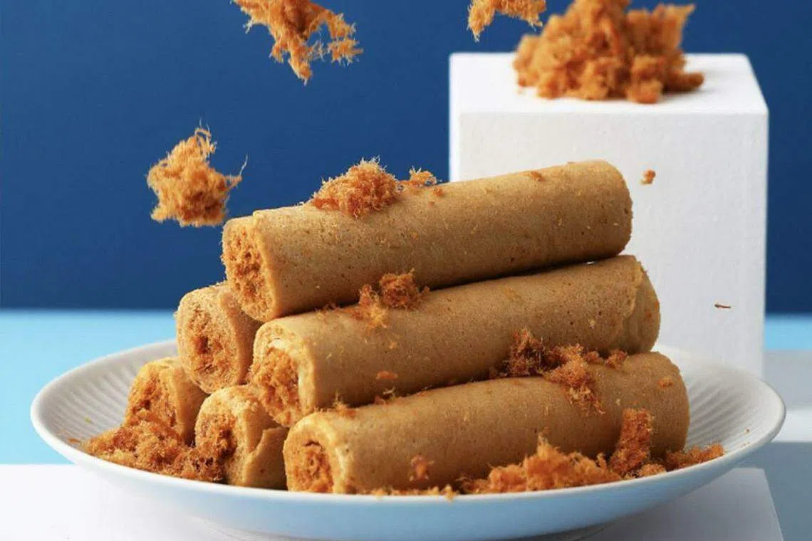 台湾“海边走走”人气肉松馅口味蛋卷。（品牌提供）