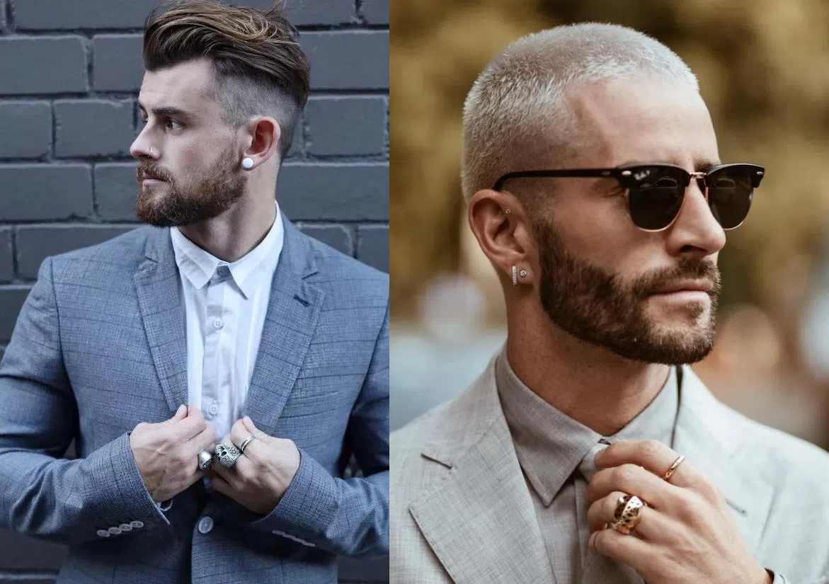 欧美男士的耳饰戴出粗犷男人味。（互联网）