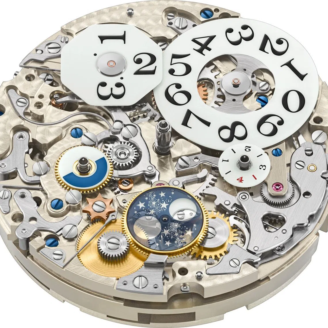 Datograph大日历计时万年历陀飞轮“Lumen”腕表18K蜂蜜金款，装载L952.4型机芯，由684个零件组成，有50小时动力储备。（朗格提供）