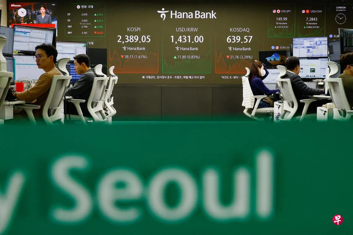 尹锡悦戒严令致股市暴跌韩央行誓言稳定金融市场| 联合早报