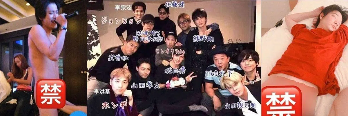 东谷义和除了小栗旬（左一）、绫野刚（右一），也爆过多名大咖男星的黑料。（互联网）