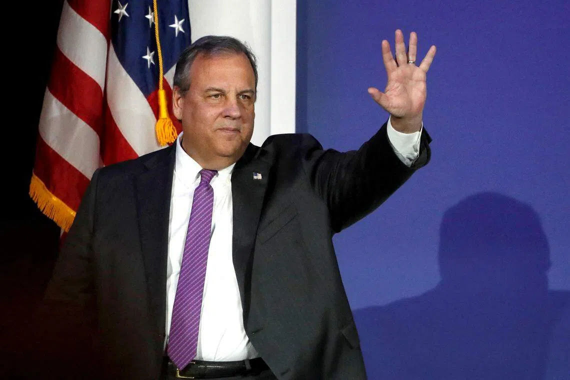 新泽西州前州长克里斯蒂星期三宣布退出共和党总统初选。（路透社）