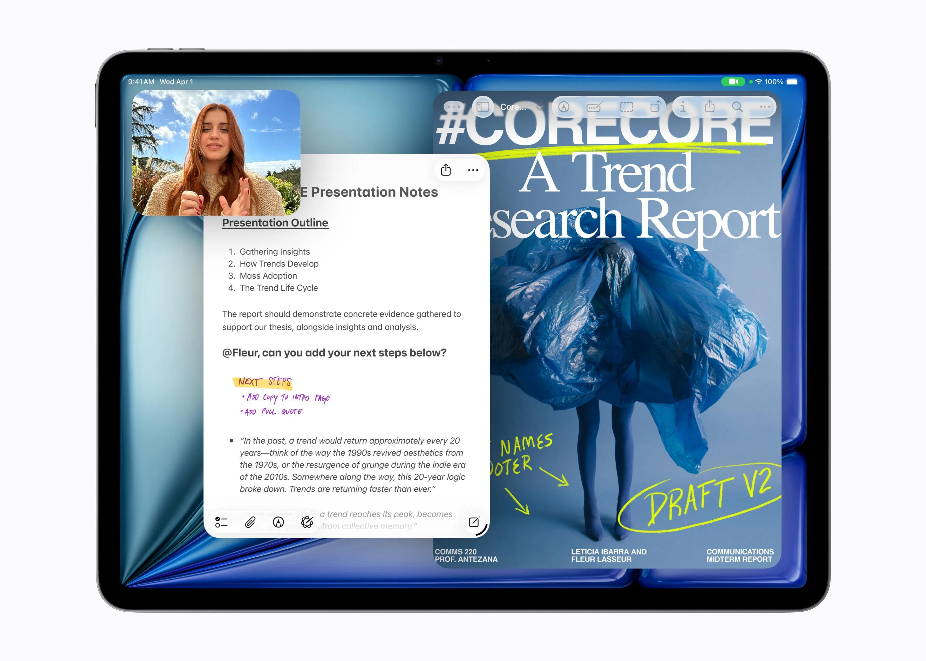 新iPad Air的处理器从M3升级到了M4，性能提升30%。（厂商提供）