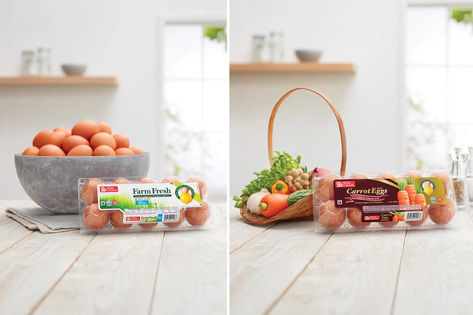 成春农场生产的鲜鸡蛋和富含营养的萝卜蛋。（成春农场提供）