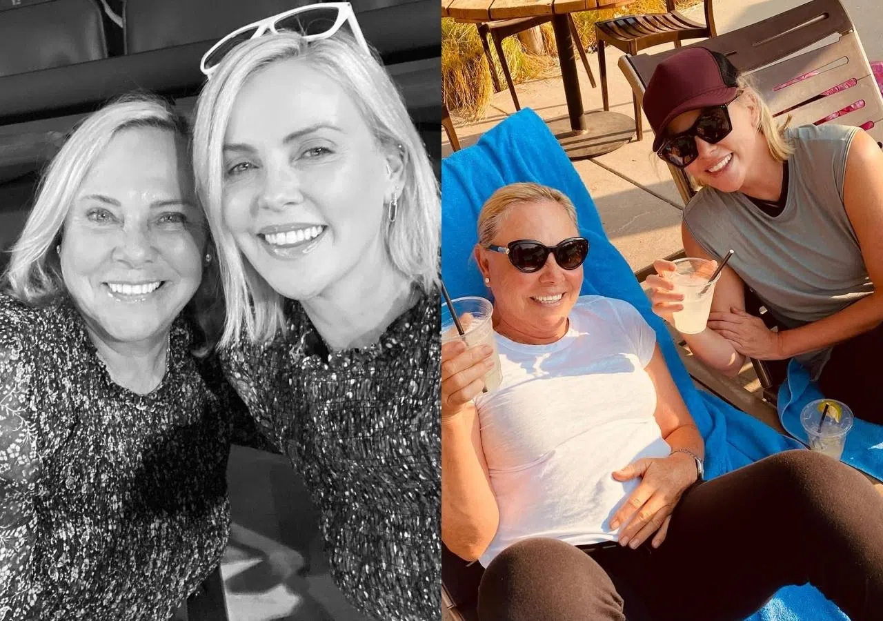 Theron（左右图右）和妈妈相依为命，母女情深。（取自Charlize Theron IG）