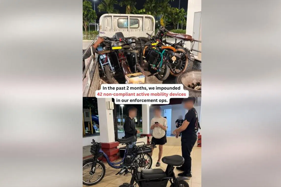 陆交局提醒公众遵守活跃通勤工具使用条例，违例初犯者将面临最多2000元罚款，最长三个月监禁，或两者兼施。（取自脸书）