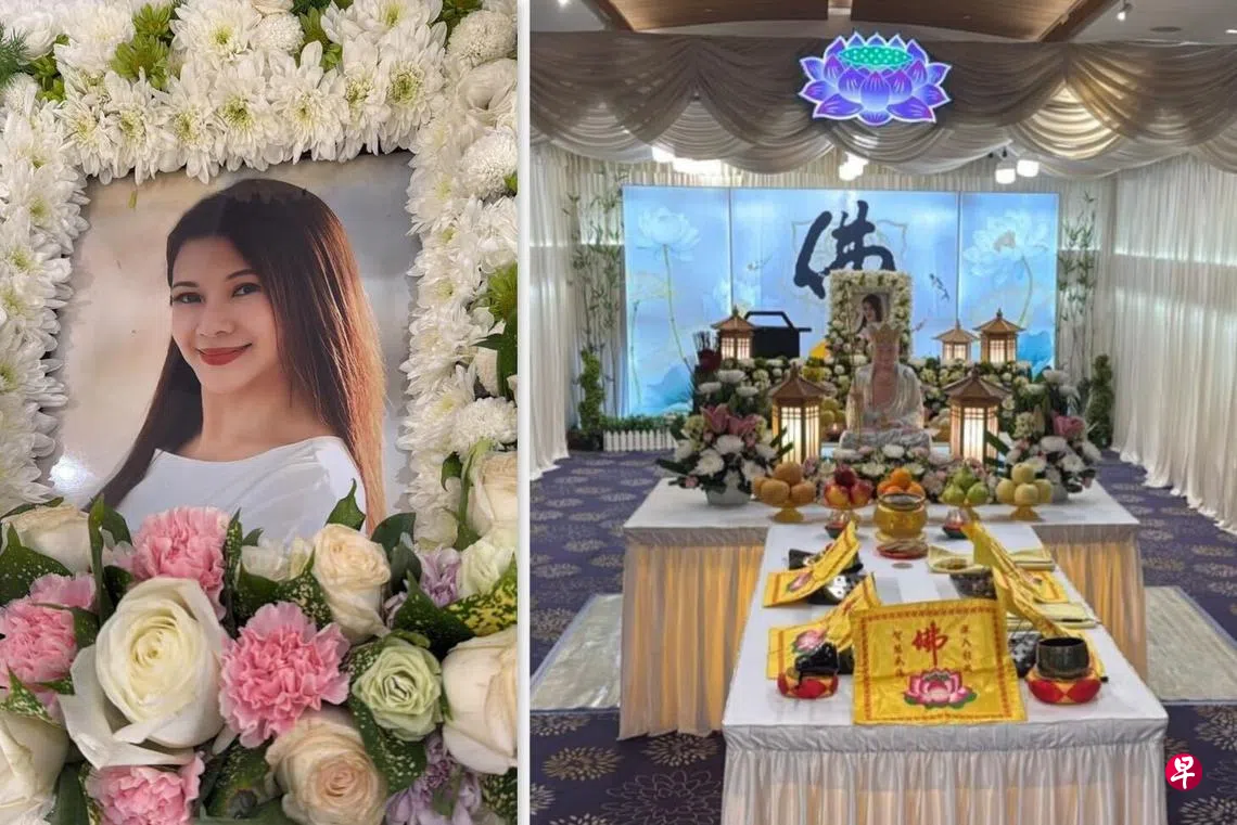 刘心玲的葬礼以佛教仪式进行。 （刘玲玲提供）
