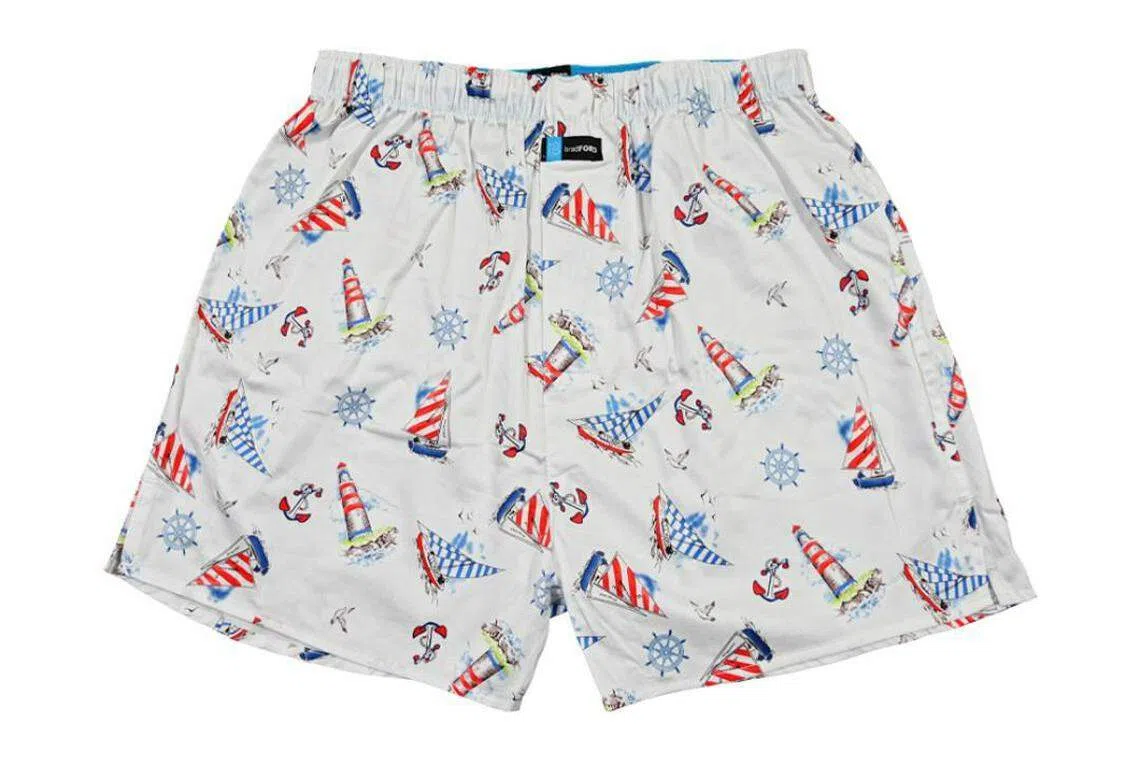 帆船灯塔图案四角裤充满童趣。（取自BHG网站）