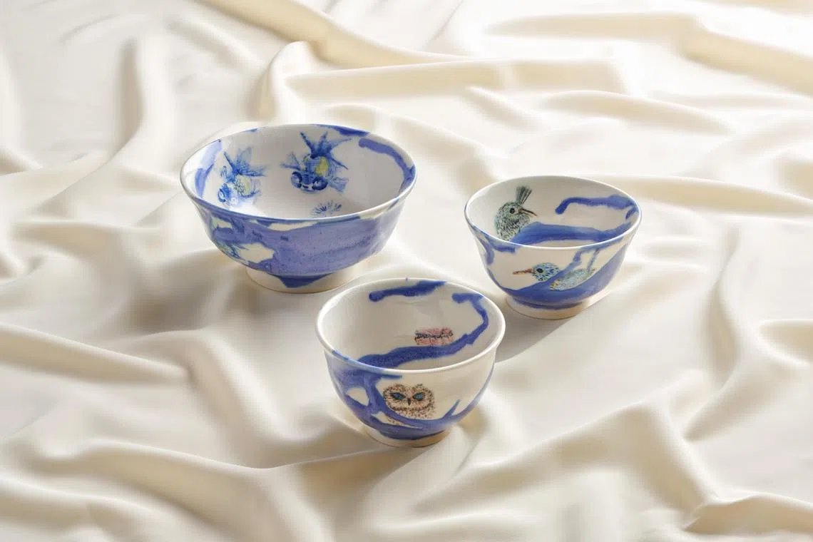 梁志贤师傅的泼墨绘画碗。（酒店提供）