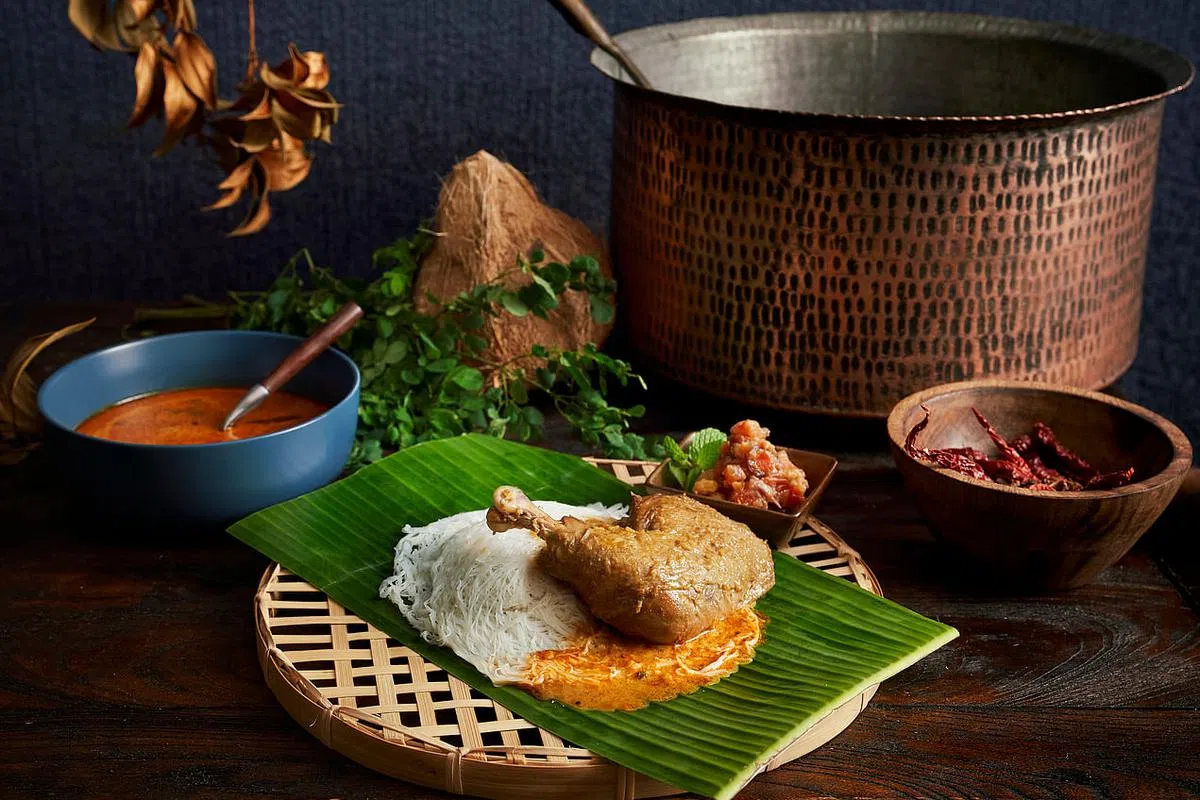 Rempapa印度蒸米粉搭配斯里兰卡式咖喱。