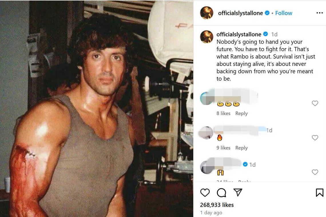 史泰龙在IG发文悼念Ted Kotcheff。（史泰龙IG载图）