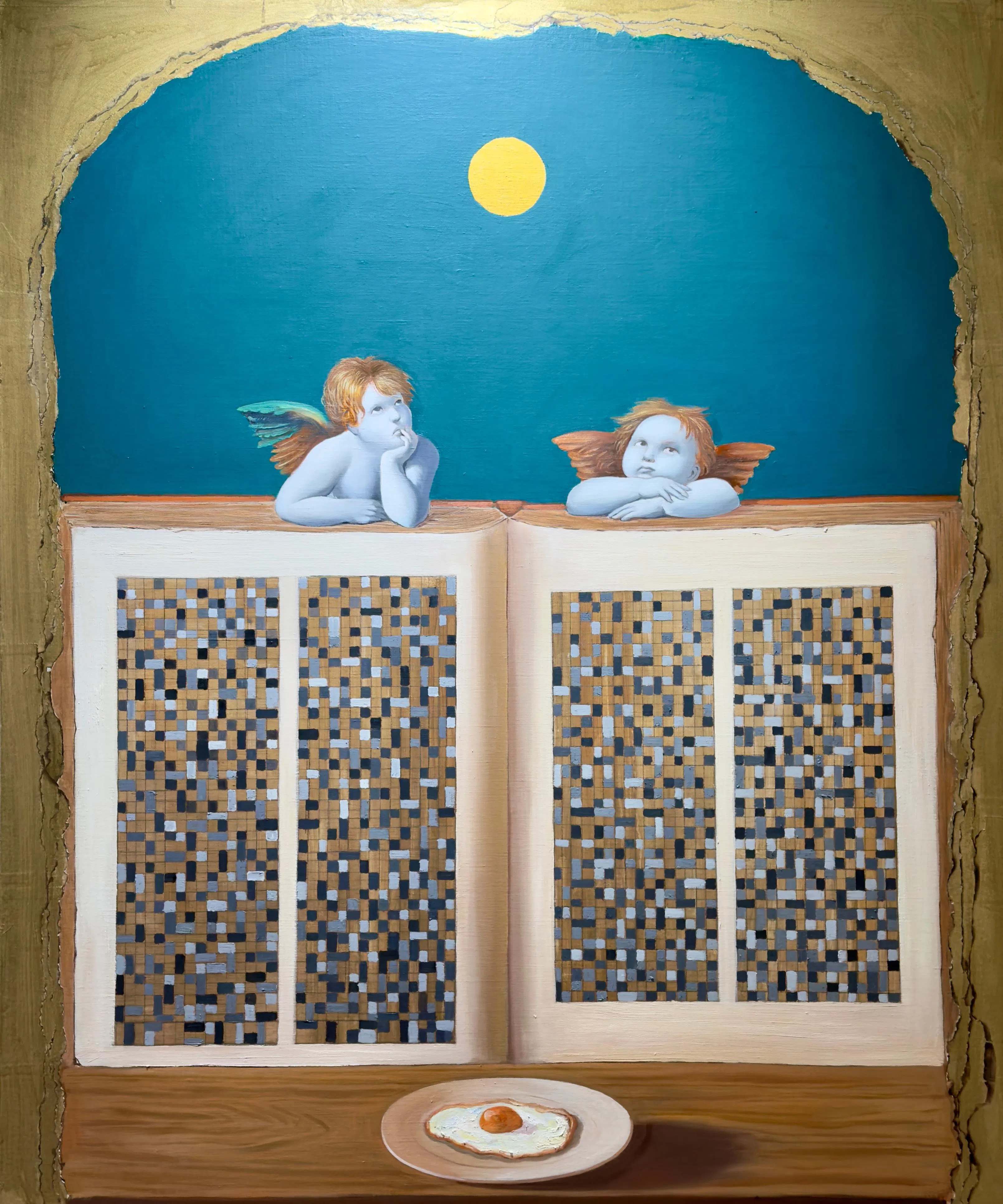 李世光油画《天使报喜》。（南蛮艺苑提供）