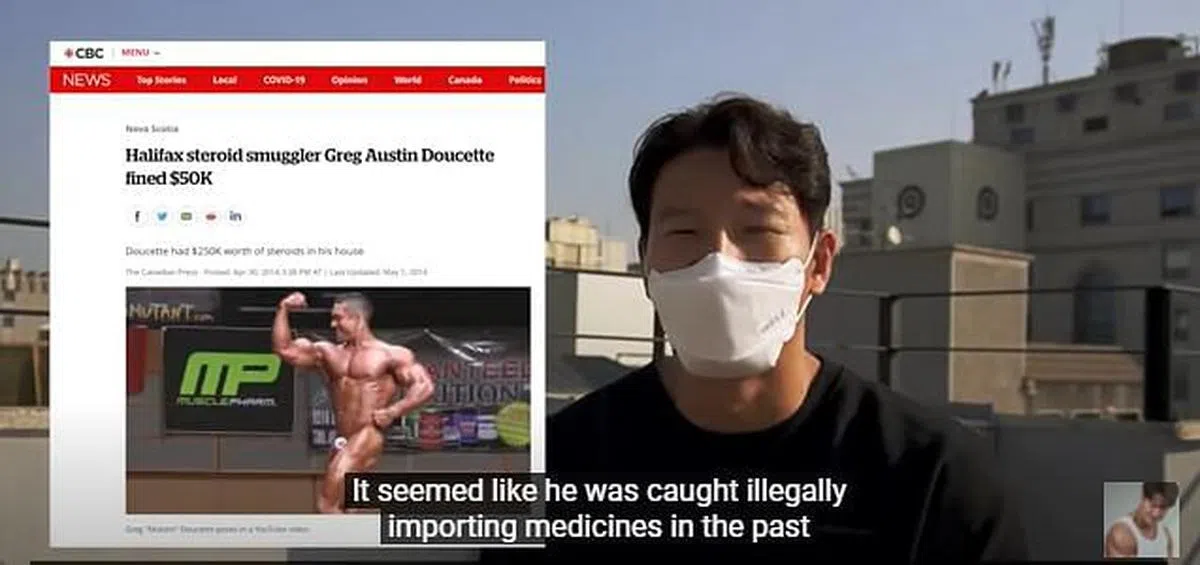 金钟国举证说杜塞特曾因为家里藏有高额类固醇而被罚款。（视频截图）