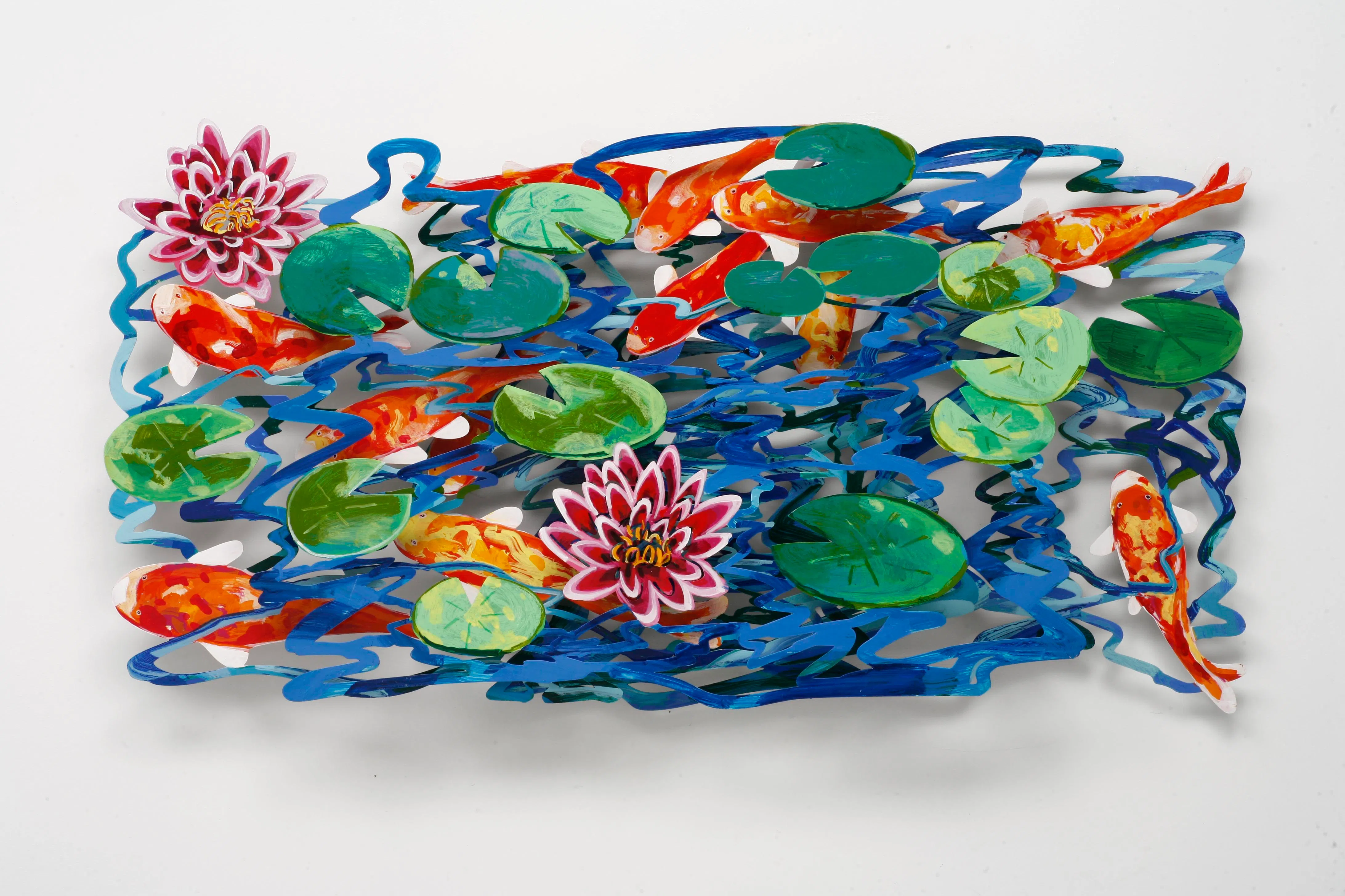 大卫·歌诗坦的鲤鱼莲花池系列启发自亚洲。（画廊提供）