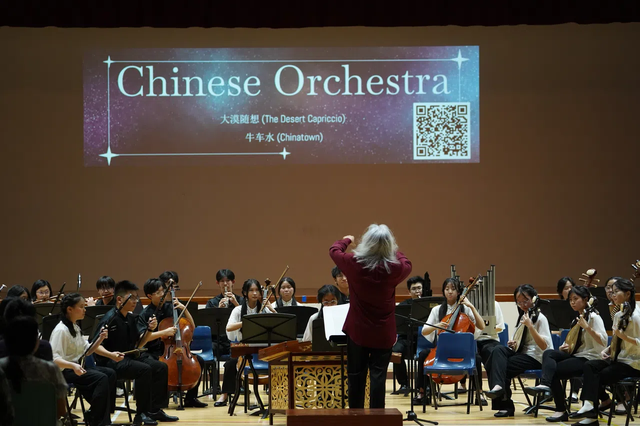 华乐团带来的《大漠随想》和《牛车水》这两首曲目，把观众带入苍茫沙海与热闹街巷之间，感受截然不同的情境之美。（安德逊实龙岗初院提供）