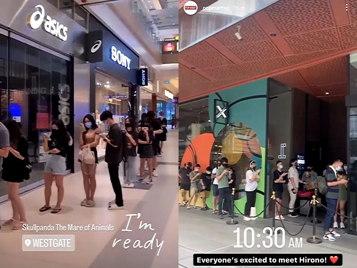 盲盒界的“龙头”泡泡玛特每上新品就会造成排队风潮（截图自POPMART SG 8月IG限时动态）。