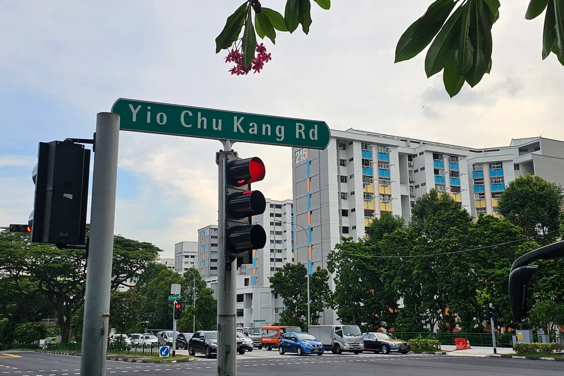 靠近实龙岗路上段的杨厝港路，有不少美食小吃店。（黄亿敏摄）