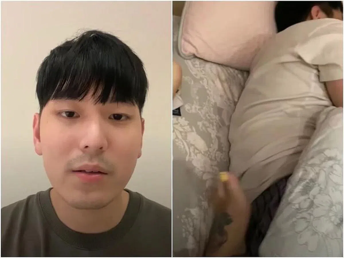 宋晋贤录制影片为自己辩解，并公开小甜甜踹他的视频。（互联网）