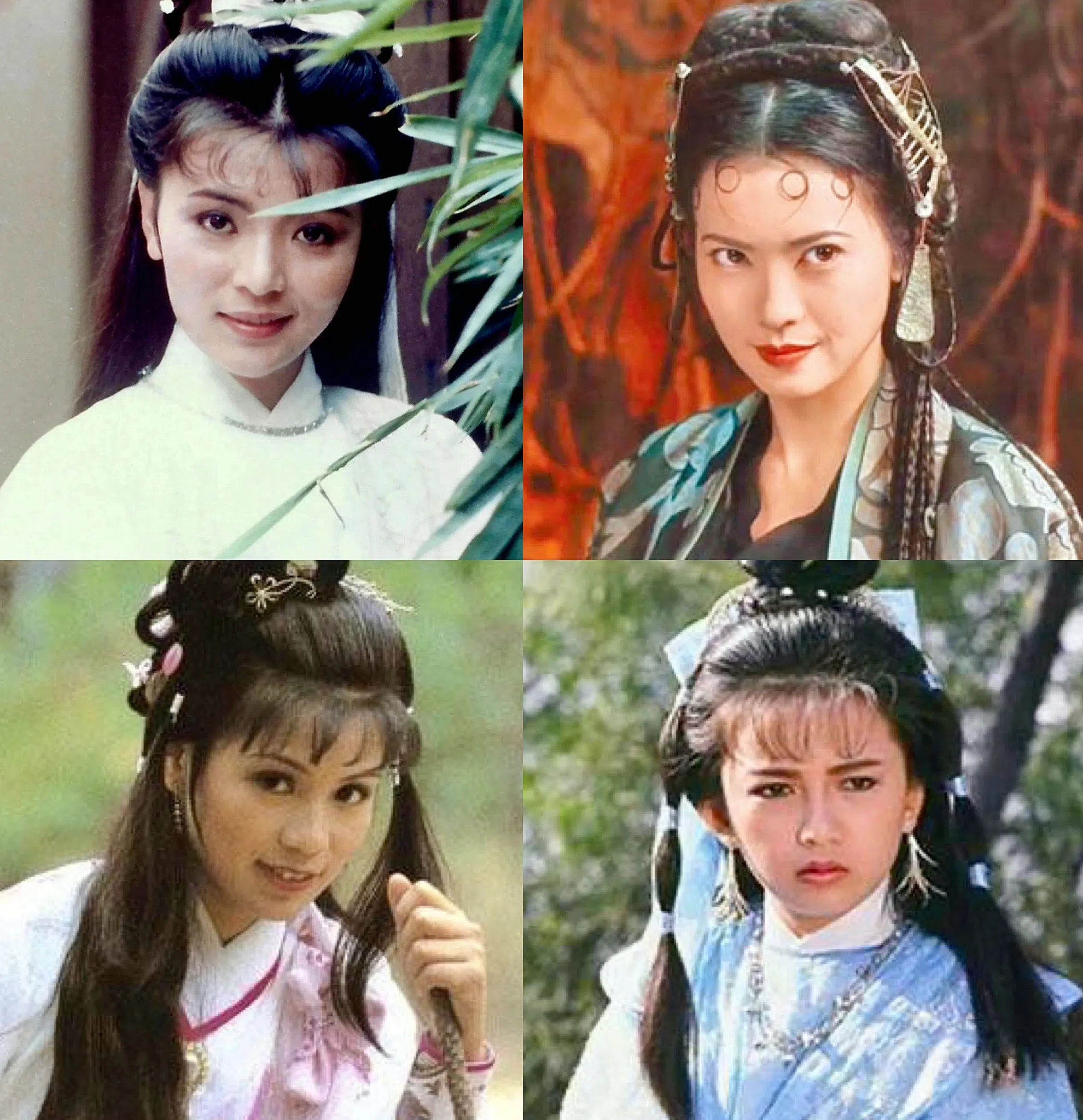 陈玉莲（上排左，顺时针）、蓝洁瑛、曾华倩和翁美玲在80年代各自发光发亮。（互联网）