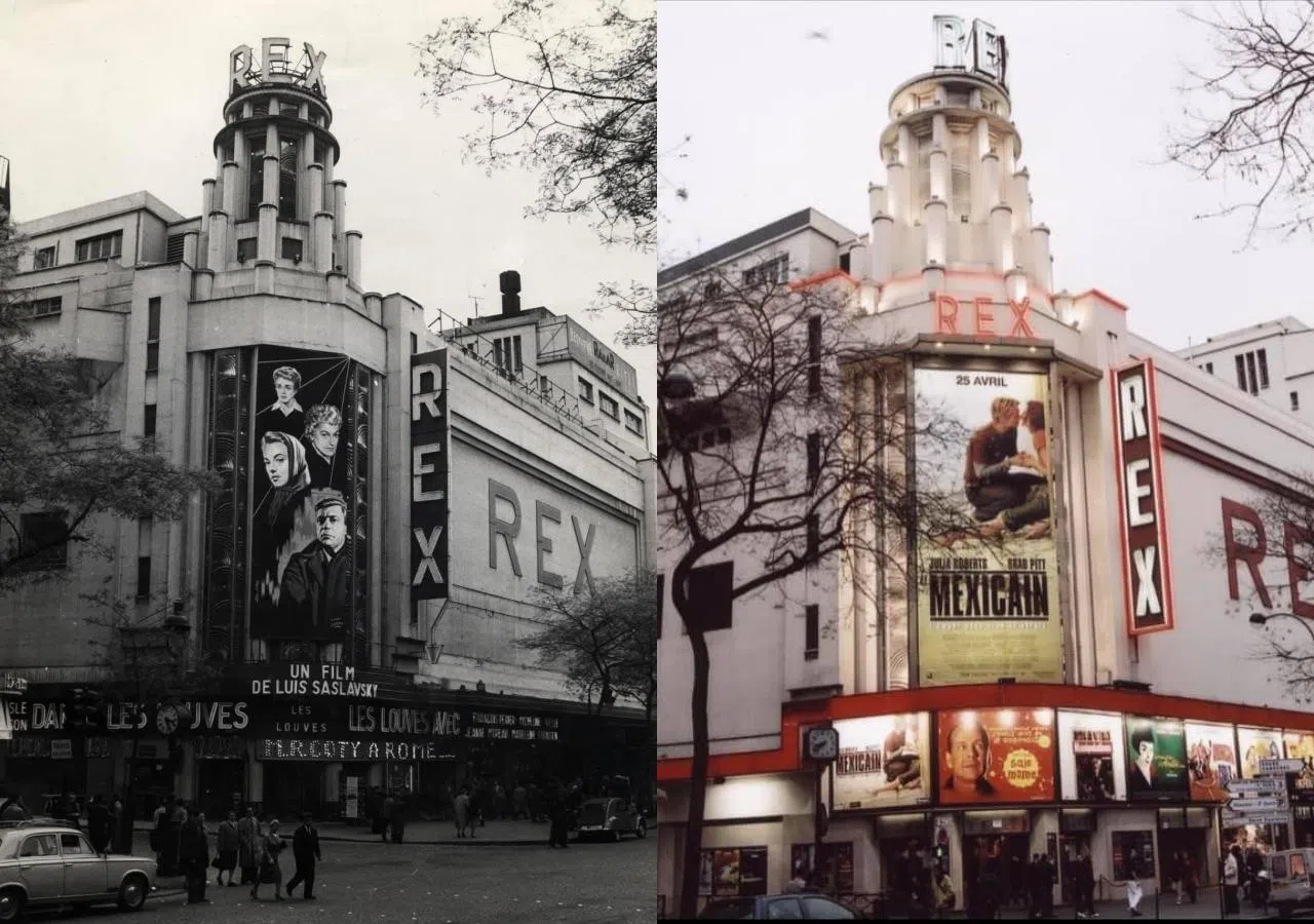 充满历史感的全球10大最美影院榜首Le Gran Rex，昔日（左图）与现在的外貌改变不大。（取自Le Gran Rex官网。）