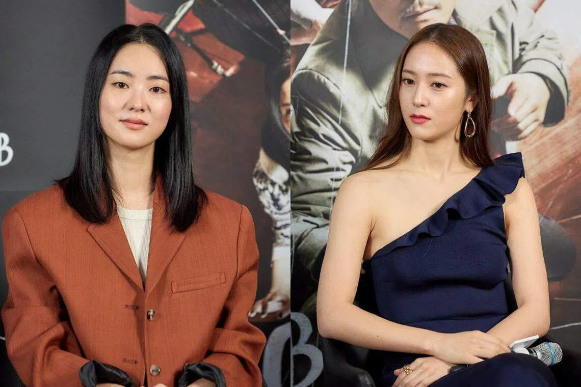 全余赟（左）和郑秀晶在电影中分别饰演电影业者和新晋演员。（嘉华院线提供）