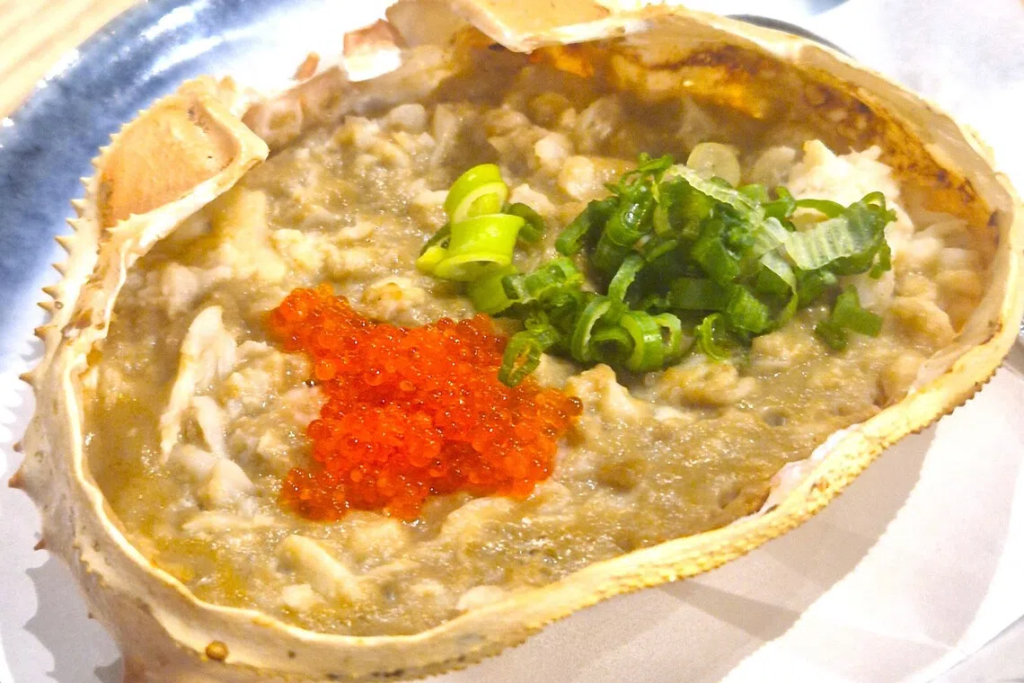 鲜味浓郁的味噌蟹黄。（陈爱薇摄）