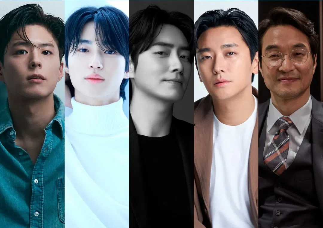朴宝剑（左起）、边佑锡、李浚赫、朱智勋和韩石圭将争视帝。（取自百想艺术大赏IG）