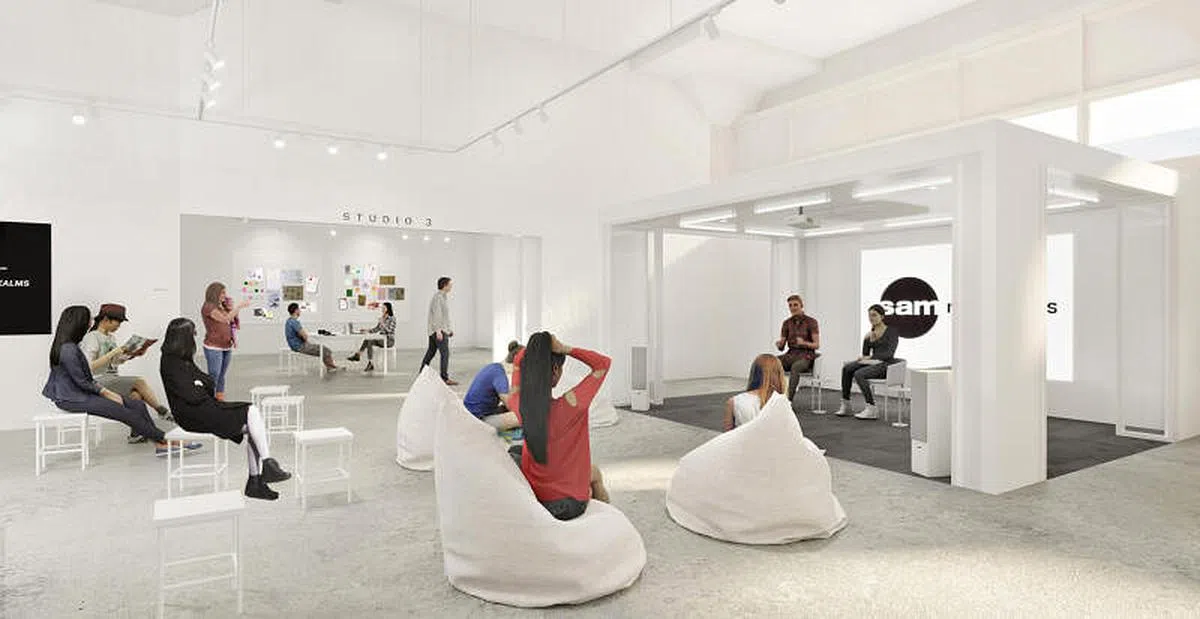 丹戎巴葛分销园新展厅的三楼，是入驻艺术家工作室与公共活动空间。（构想图／新加坡美术馆提供）