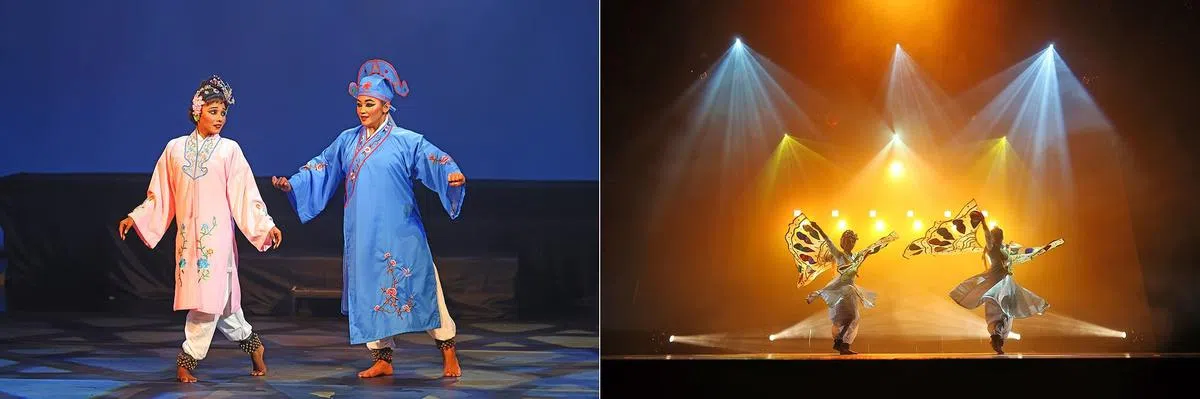 融合印度和华族舞蹈诠释的《化蝶》。（图／Bhaskar’s Arts Academy）