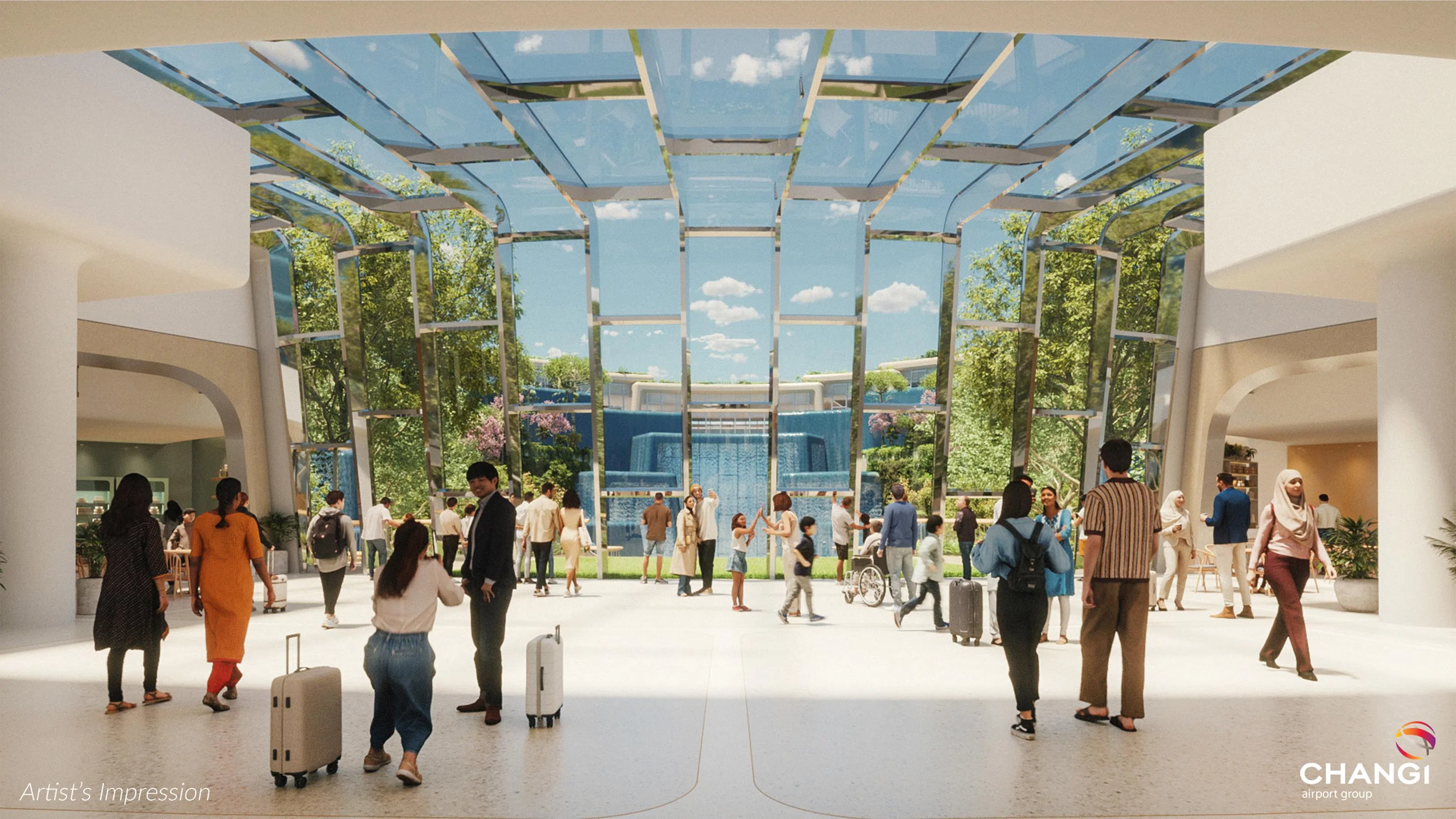 T5将设立活动空间，让访客与家人朋友共创美好回忆。（樟宜机场集团构想图）