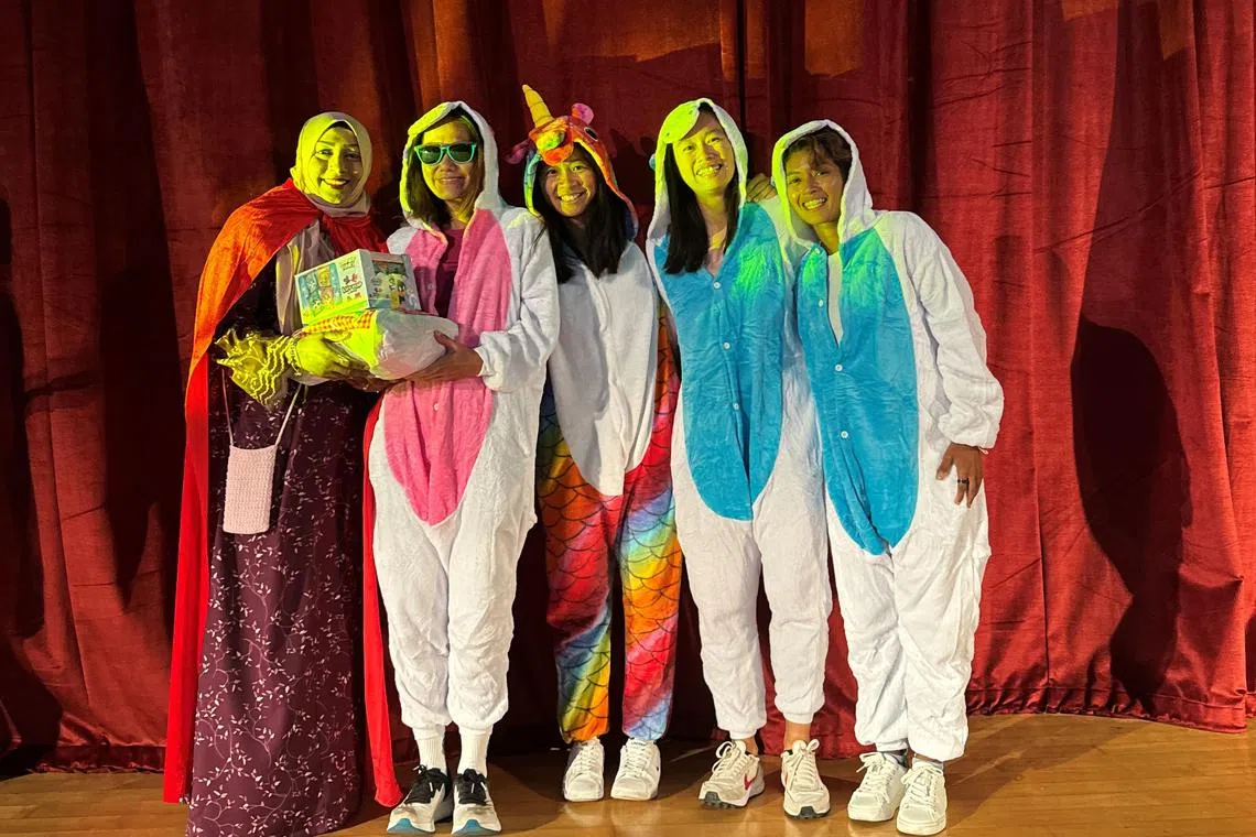 体育部老师俏皮活泼的动物造型深受学生的喜爱。（淡滨尼美廉初院提供）