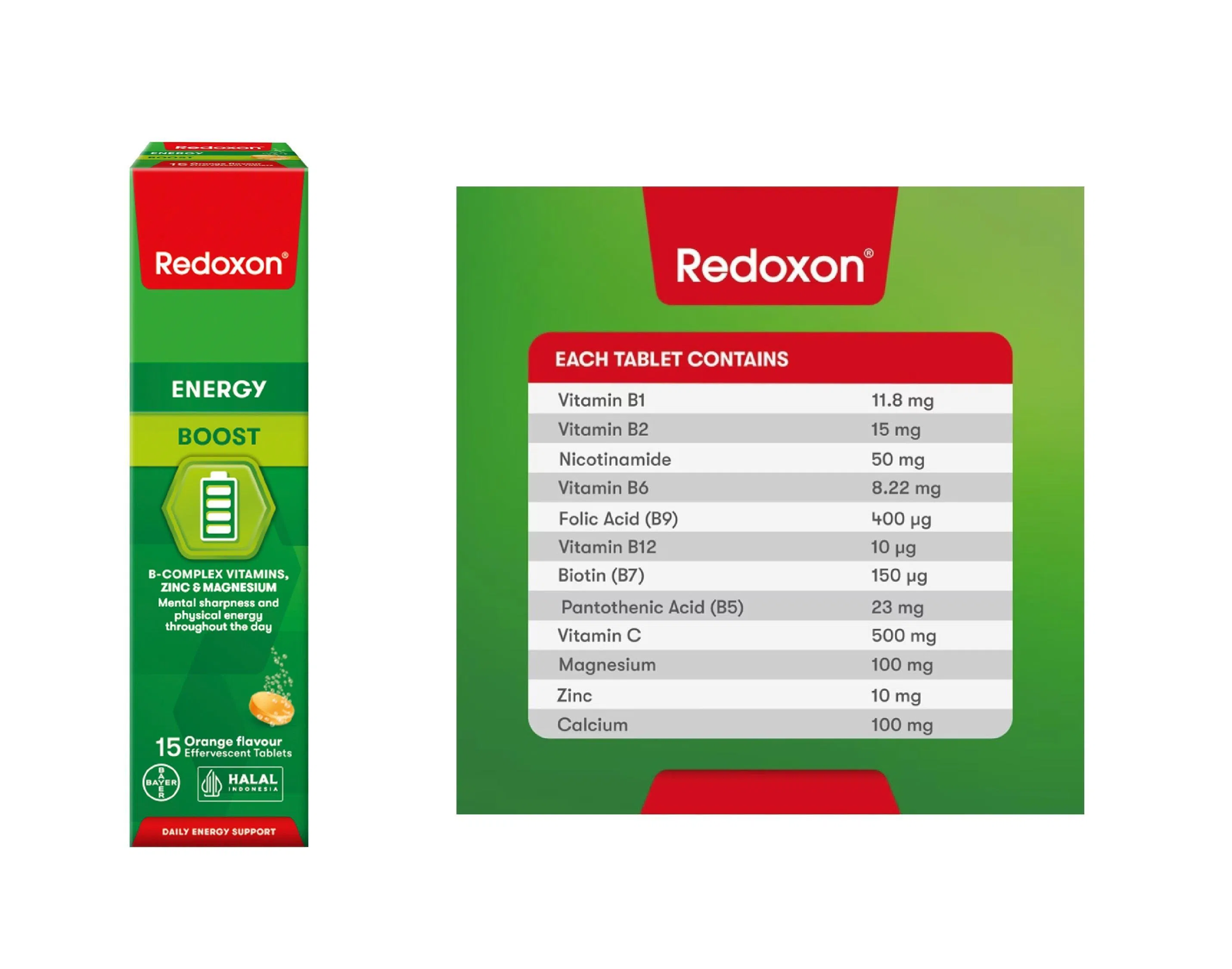 Redoxon新产品Energy Boost，柳橙口味的泡腾锭含12种营养素。（品牌提供）