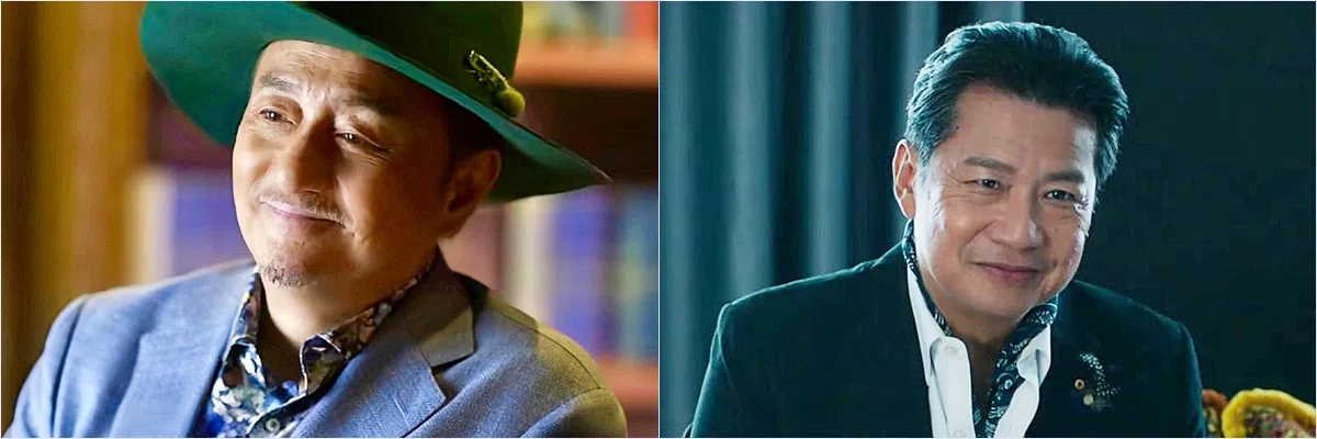 被封“御用反派”的吴岱融（左）和郑子诚分别在《太阳星辰》《异空感应》出演奸角，是两部剧里非法收楼案件的幕后黑手。（互联网）